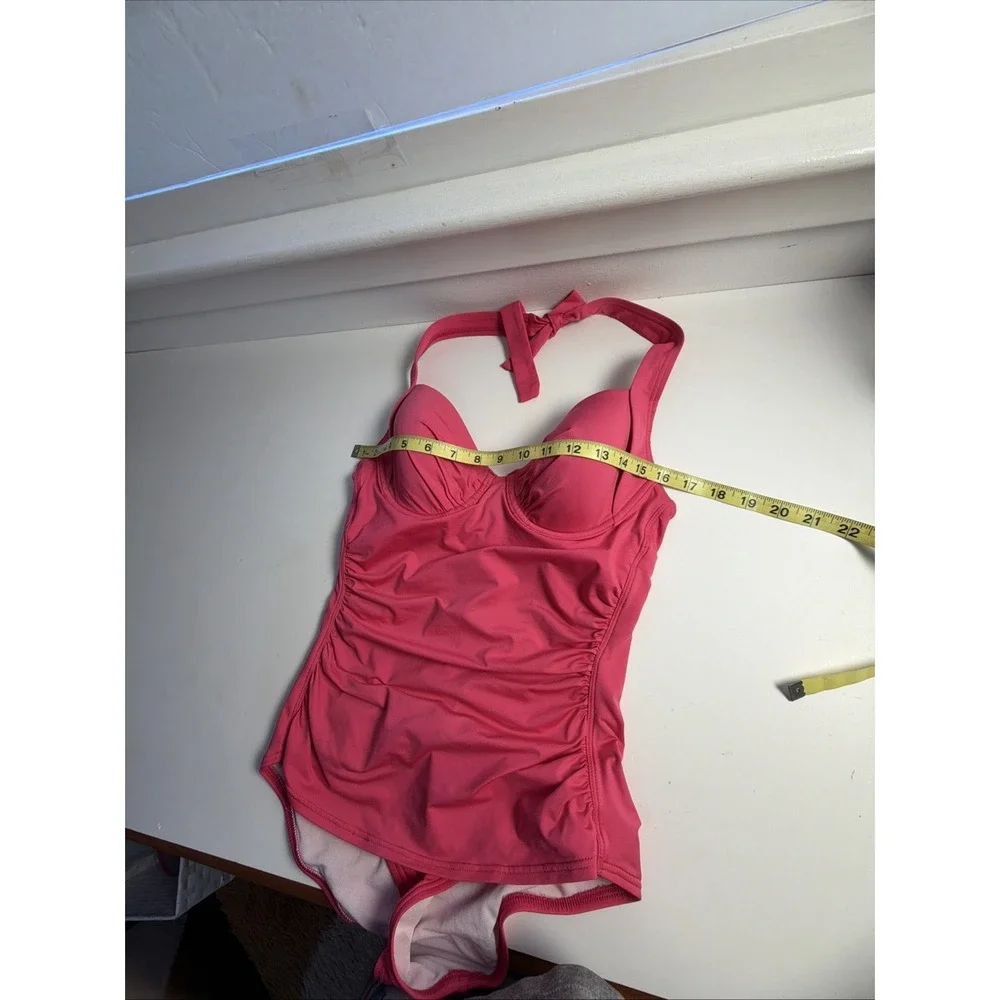 Tommy Bahama Hot Pink Halter Tie One Piece Swimsuit‎ Size 8 Beach Wired
